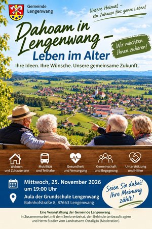 Plakat der Veranstaltung "Dahoam in Lengenwang" am 25. November 2026